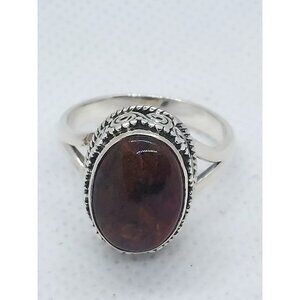 Ring‎ sterling silver 925 jasper size 8.75